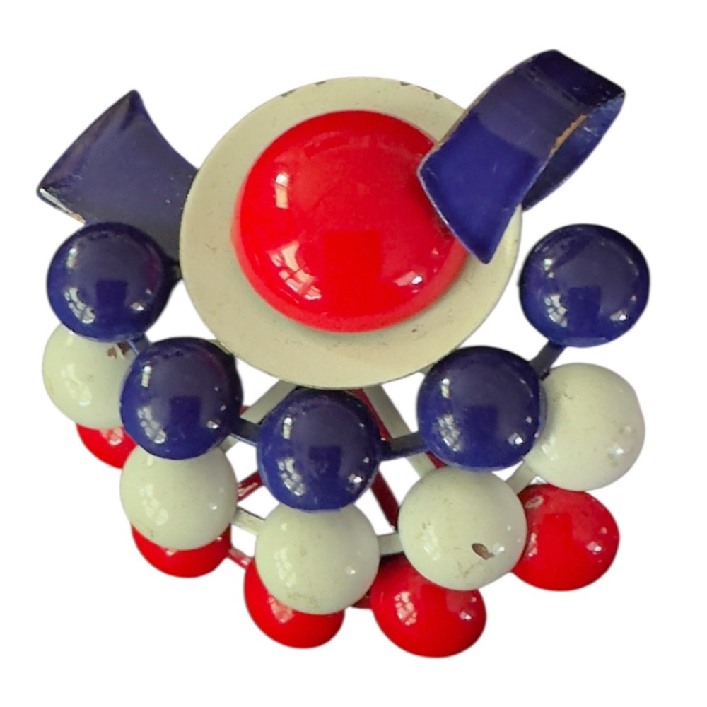 Vintage Red, White and Blue Enamel Brooch